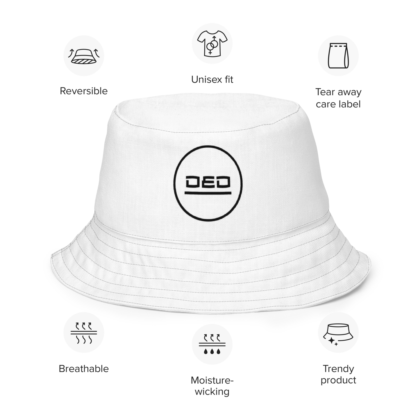 Reversible Ded Face Bucket White